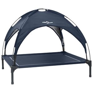 vidaXL Suņu gulta 104 x 86 x 84,5 cm Tērauds Tums zils
