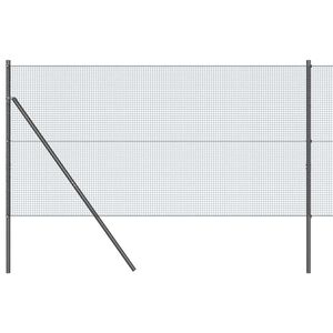 vidaXL Savilktais stiepļu žogs zemes stiprinā&scaron;anai 10 x 1,2 m Pelēka