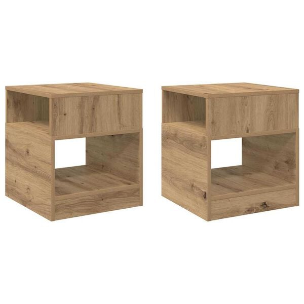 vidaXL Papildu galdiņ&scaron; 2 pcs Artisānā ozols 40,5 x 40 x 45 cm