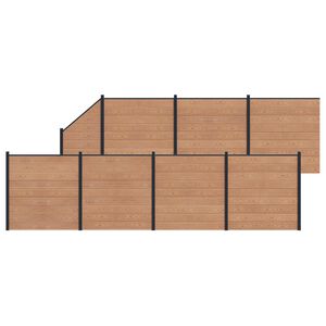 vidaXL Žoga panelis 8 pcs WPC un alumīnijs Brūna