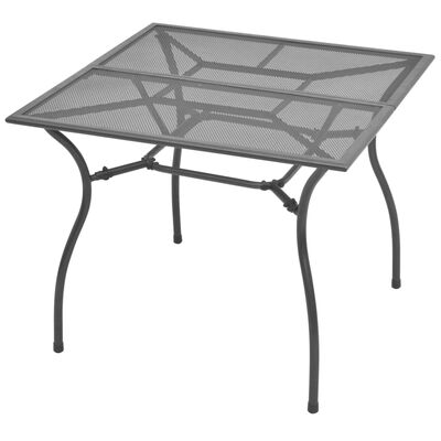 vidaXL dārza galds, 90x90x72 cm, tērauda siets