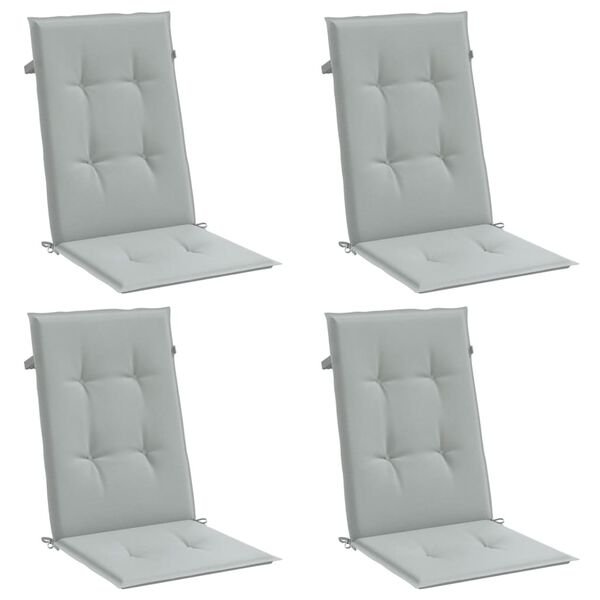 vidaXL dārza krēslu spilveni, 4 gab., gai&scaron;i pelēki, 120x50x4cm, audums