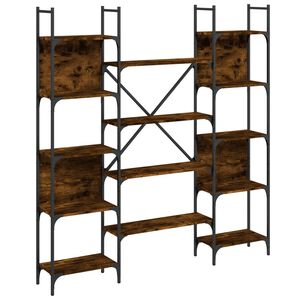 vidaXL grāmatplaukts, brūns, 155,5x24x166,5 cm, inženierijas koks