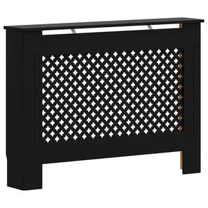 vidaXL radiatora pārsegs, melns, 112x19x81,5 cm, MDF