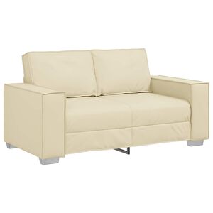 vidaXL Divvietīgs dīvāns Krēmkrāsa 160 cm Mākslīgā āda