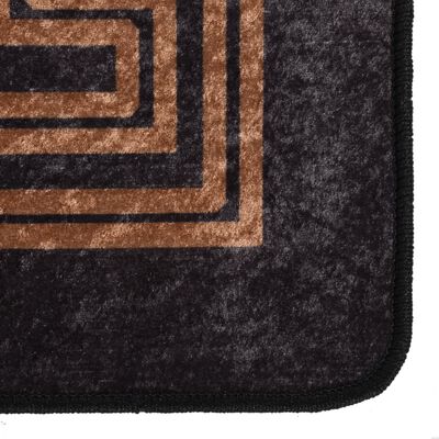 vidaXL paklājs, 80x150 cm, melns ar zeltu, mazgājams, neslīdošs