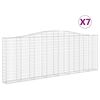 vidaXL arkveida gabiona grozi, 7 gb., 400x30x140/160cm, cinkota dzelzs