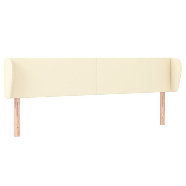 vidaXL galvgalis ar malām, 203x23x78/88 cm cm, krēmkrāsas mākslīgā āda