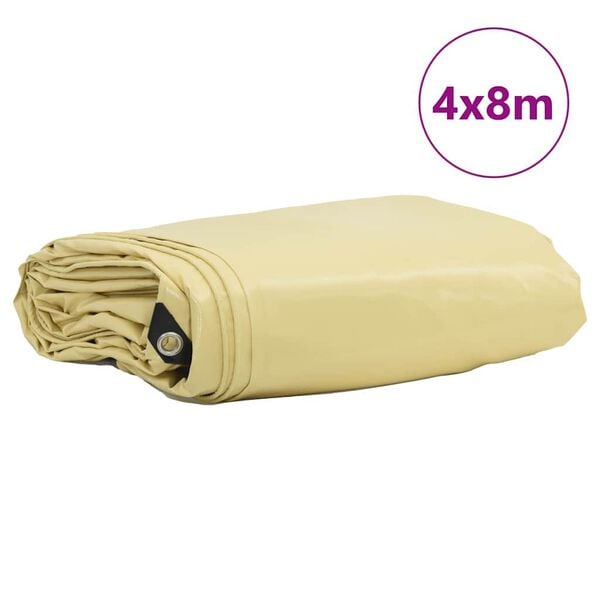 vidaXL Tarps 650g / m&sup2; Bē&scaron;a 4 x 8 m Audekls ar PVC pārklājumu
