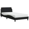 vidaXL gulta ar matraci, Dover, melns audums, 100x200 cm
