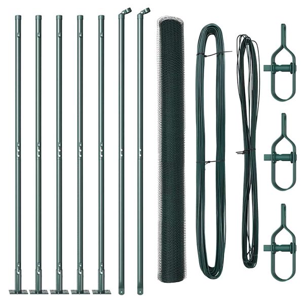 vidaXL Žoga āķis Zaļa 10 x 1,5 m (13 mm siets) Tērauds un PVC