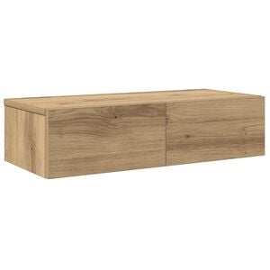 vidaXL sienas plaukts ar atvilktnēm koka krāsā 60x26,5x15 cm