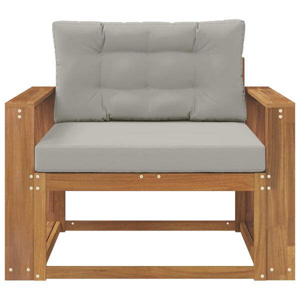 vidaXL Āra vidējā dīvāns Cietā akācijas koks Dabiska