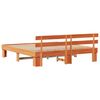 vidaXL Gultas rāmis Vaks brūns 200 x 200 cm Ciets priedes koks
