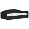 vidaXL izvelkams dīvāns ar atvilktnēm, melns, 90x200 cm, audums