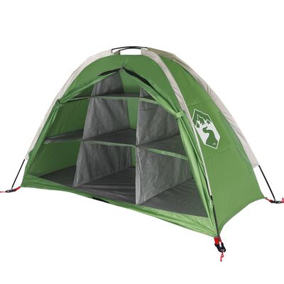 vidaXL mantu telts 9 plauktiem, zaļa, ūdensizturīga