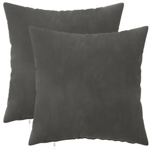 vidaXL Spilvenu pārvalks 2 pcs HEERLEN Tum&scaron;i pelēka 30 x 30 cm Samts