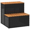 vidaXL karstā vanna Step Black 50x50x50,5 cm polirotangpalmas