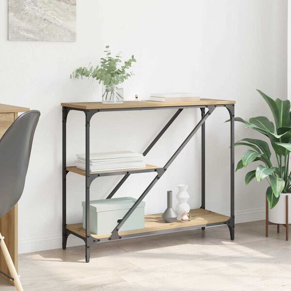 vidaXL Konsoles galds Artisānā ozols 88,5 x 30 x 75 cm