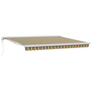 vidaXL Nolokāms markīze Zaļ&scaron; un balts 400 &times; 350 cm