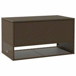 vidaXL dārza spilvenu kaste, brūna, 100x55x55,5 cm, polirotangs