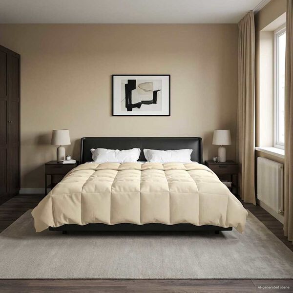 vidaXL Pilnas gada sega Tiltiņ&scaron; Krēmkrāsa 220 x 260 cm Mikro&scaron;ķiedra