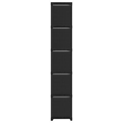 vidaXL plaukts, 15 kubveida nodalījumi, 103x30x175,5 cm, melns, audums