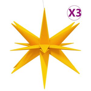 vidaXL Ziemassvētku lampa ar LED, 3 gab., salokāma, dzeltena, 100 cm