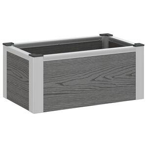 vidaXL Augstā puķu kaste Pelēka 50 x 30 x 22 cm WPC un alumīnijs