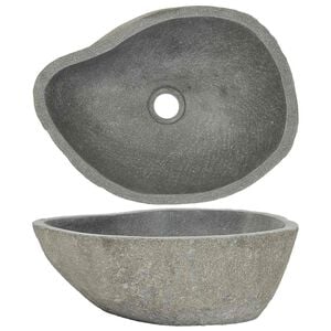 vidaXL izlietne, upes akmens, ovāla, (37-46)x(29-36) cm