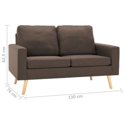 vidaXL 2-daļīgs dīvānu komplekts, brūns audums