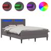 vidaXL Gultas rāmis ar matraci Pelēka 160 x 200 cm Mākslīgā āda