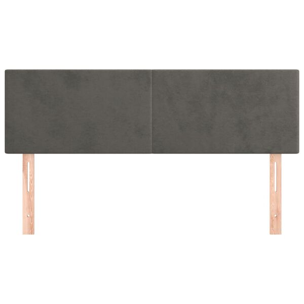 vidaXL gultas galvgaļi, 2 gab., 72x5x78/88 cm, tum&scaron;i pelēks samts