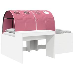 vidaXL Gulta ar tuneli 3 gab. Balta un rozā 118,6 x 193,2 x 75,1 cm