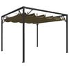 vidaXL dārza nojume ar izvelkamu jumtu, 3x3 m, pelēkbrūna, 180 g/m&sup2;
