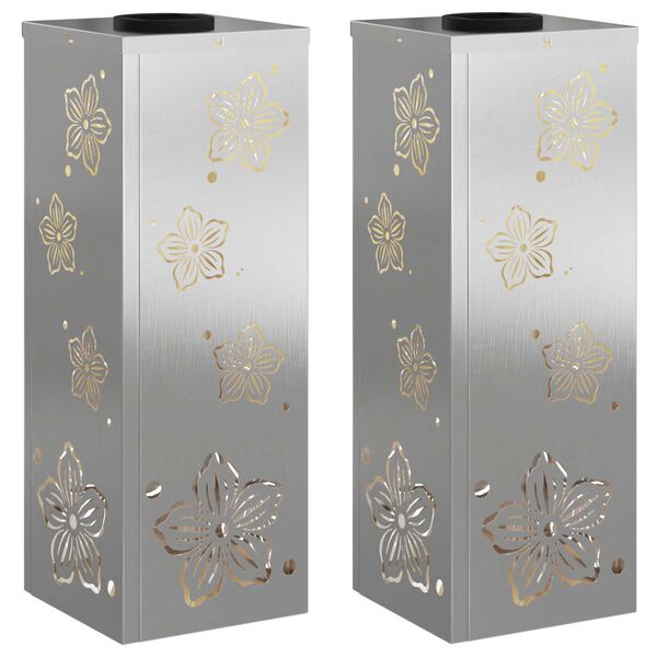 vidaXL Saules LED ceļa gaisma 2 pcs Nerūsējo&scaron;s tērauds