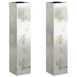 vidaXL Saules LED ceļa gaisma 2 gab. Silti balts 18 x 18 x 80 cm