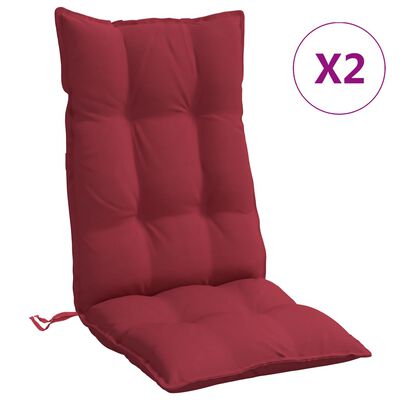 vidaXL dārza krēslu spilveni, 2 gab., vīnsarkans oksforda audums