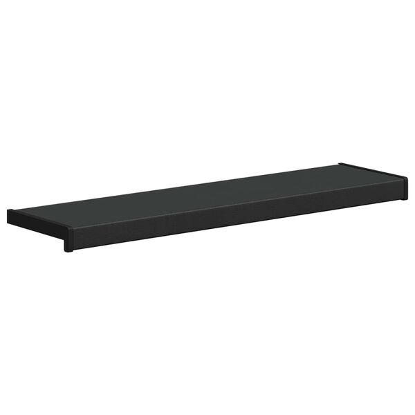 vidaXL Logu palodze Melns ar koka tekstūru 80 x 25 x 4,5 cm PVC