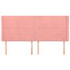 vidaXL galvgalis ar malām, rozā samts, 183x16x118/128 cm
