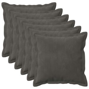 vidaXL Spilvenu pārvalks 6 pcs HOUTEN Tum&scaron;i pelēka 30 x 30 cm Samts