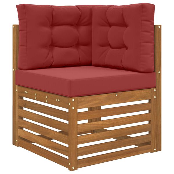 vidaXL Āra dīvāna spilvens 3 pcs Vīnsarkans Poliesters