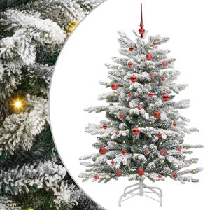 vidaXL Mākslīgā Saliekamā Ziemassvētku Egle Balts 150 cm PE un PVC