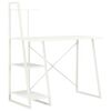 vidaXL rakstāmgalds ar plauktiem, balts, 102x50x117 cm