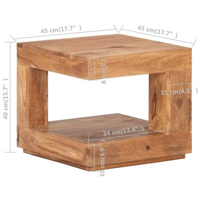 vidaXL kafijas galdiņš, 45x45x40 cm, akācijas masīvkoks