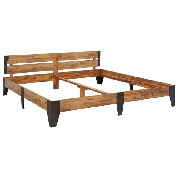 vidaXL gultas rāmis, akācijas masīvkoks ar matētu apdari, 200x200 cm