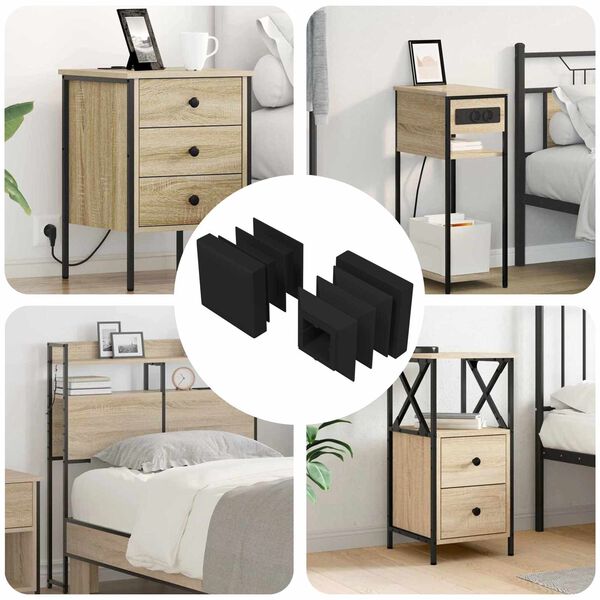 vidaXL Beigu vāciņi 2 pcs Melna 15 x 15 x 15 mm PP