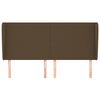 vidaXL galvgalis ar malām, 203x23x118/128 cm, tum&scaron;i brūns audums
