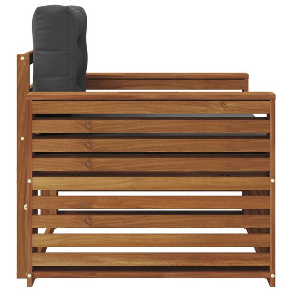 vidaXL Āra dīvānu komplekts Cieta akācijas koks un poliesters Dabiska