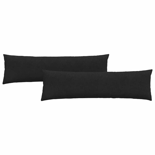 vidaXL Dīvāna spilveni 2 pcs Melna 145 x 40 cm audums